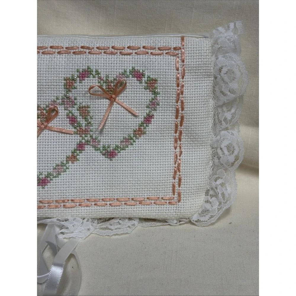Double Hearts Jewelry Case Counted Cross Stitch Kit Titan Needlecraft 5x7